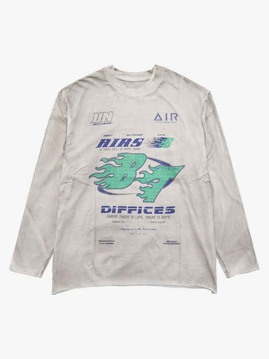 Thesupermade Washed Edge Long Sleeve T-shirt