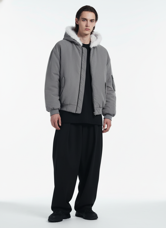 Oversized Reversible Fur Hooded Jacket