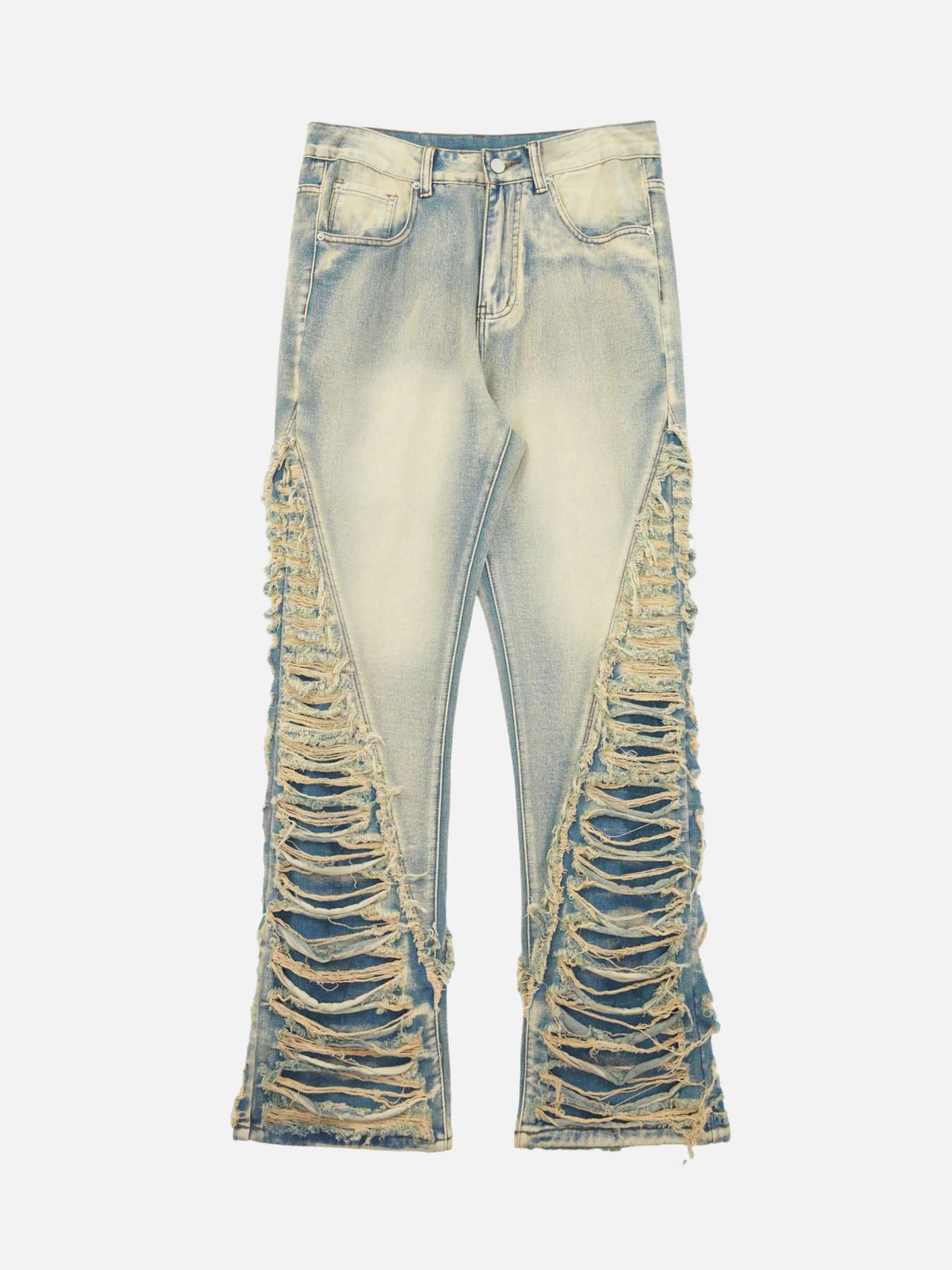 Thesupermade Ripped Double Straight Jeans - 2007