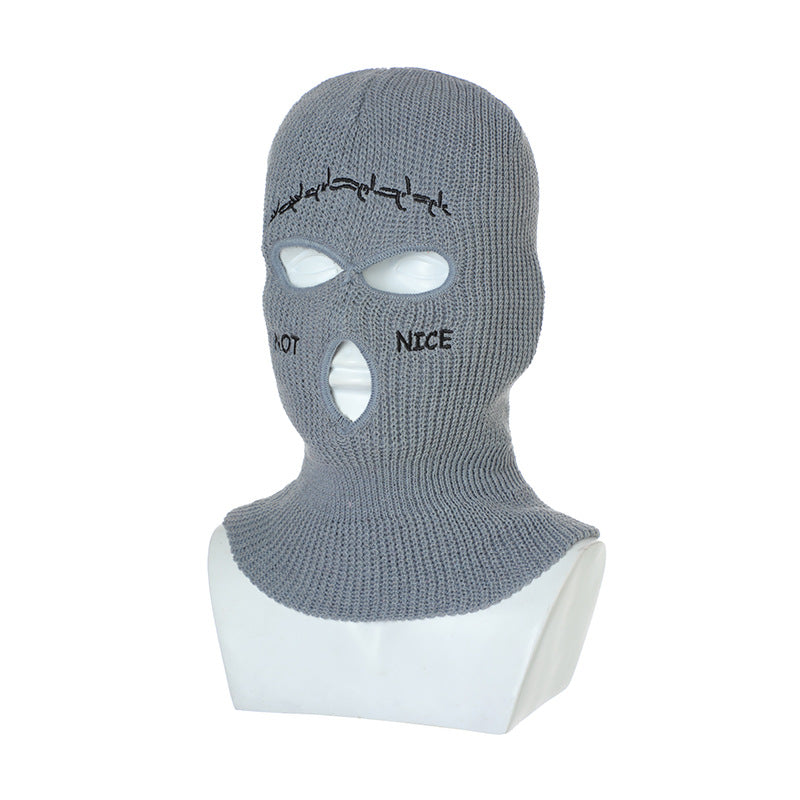 Thesupermade Retro Hip-hop Fun Knitted Warm Ear Protection Mask Headgear