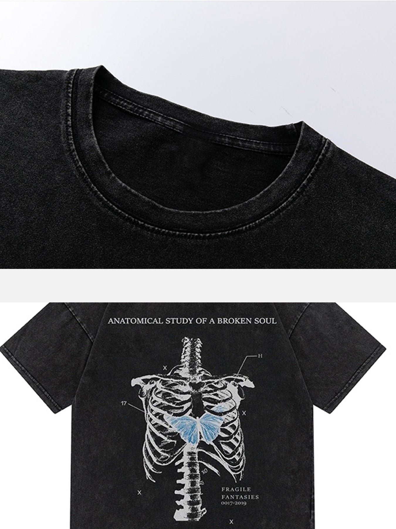 Thesupermade Skull Print Washed T-Shirt -1588