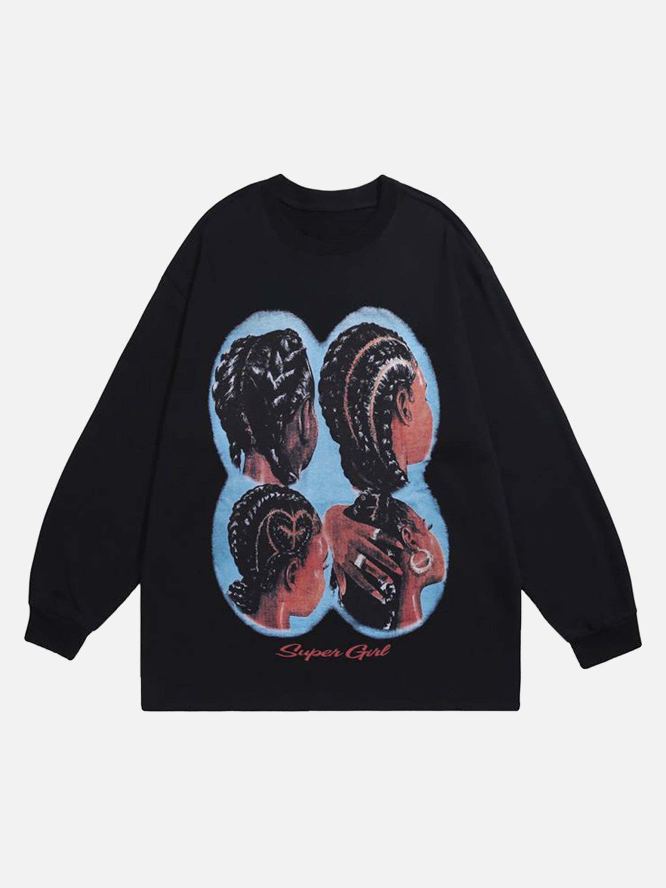 Thesupermade Hiphop Spoof Print Long Sleeve T-shirt - 1675