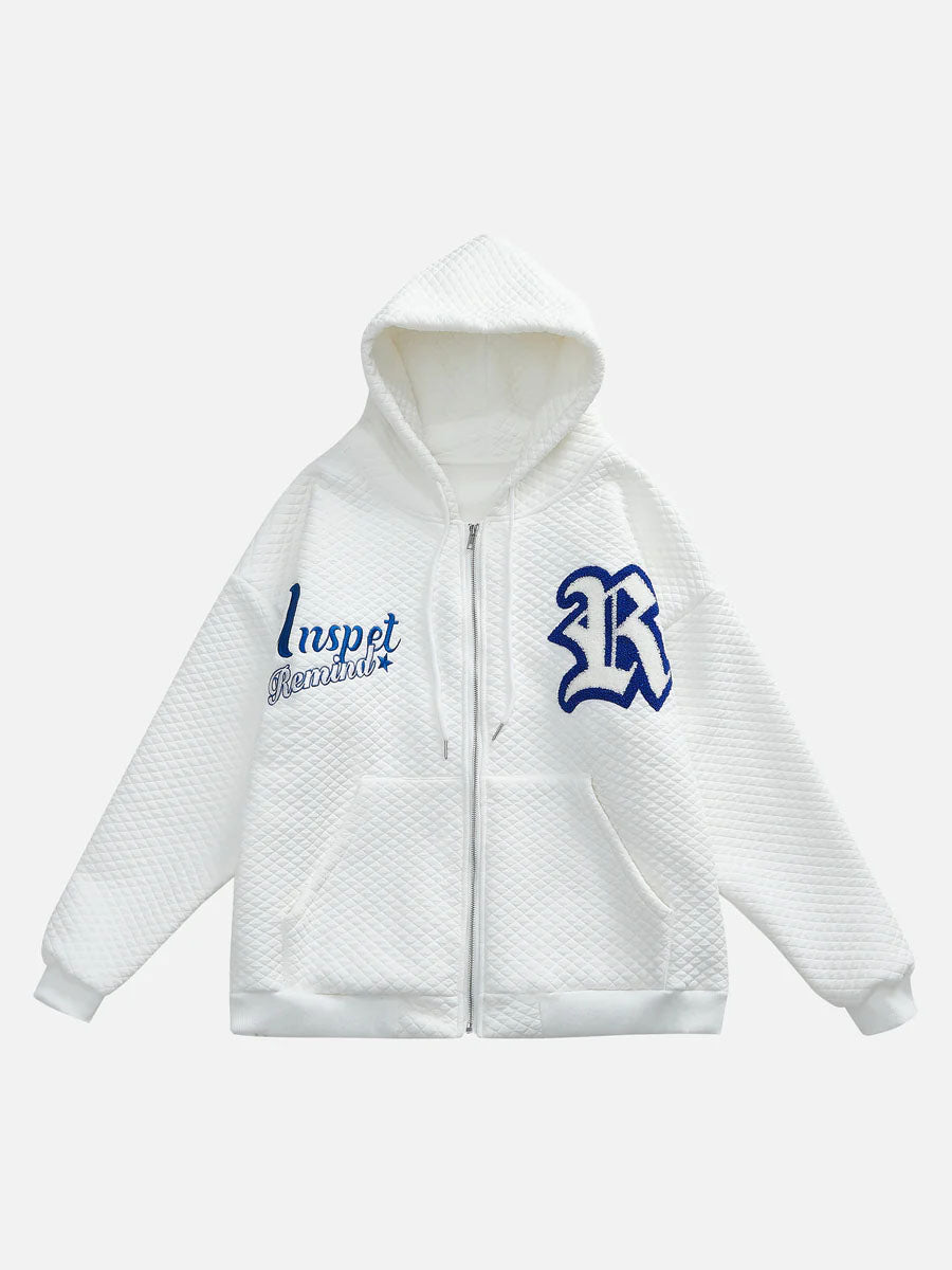 Letter Embroidered Hoodie
