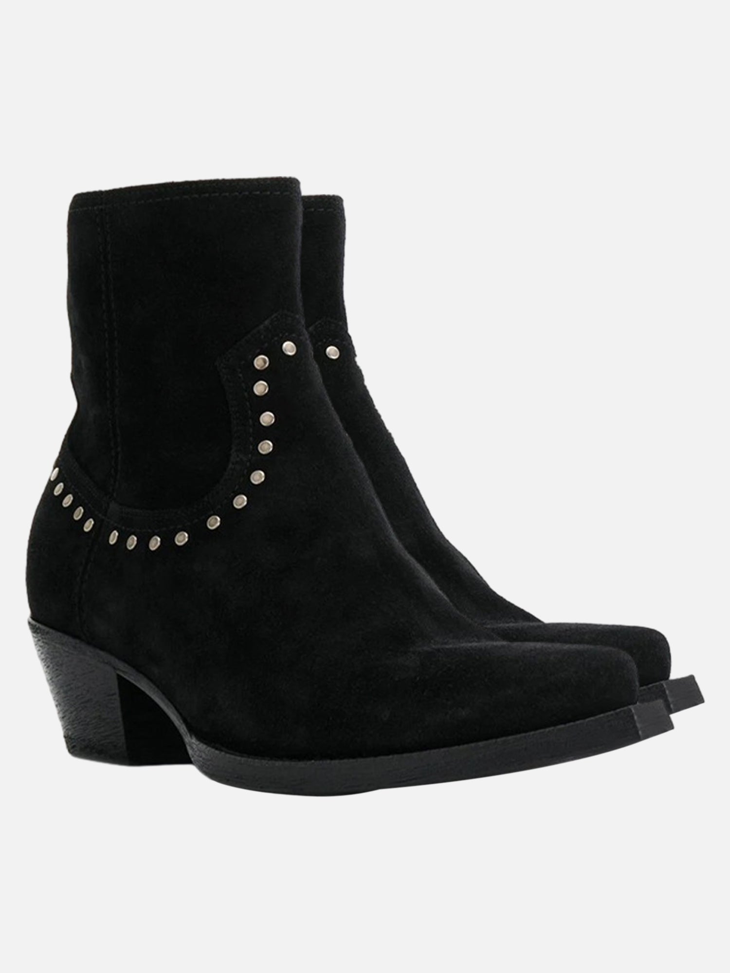 Stylish Pointed Toe Side Zipper Rivet Frosted Chelsea Boots