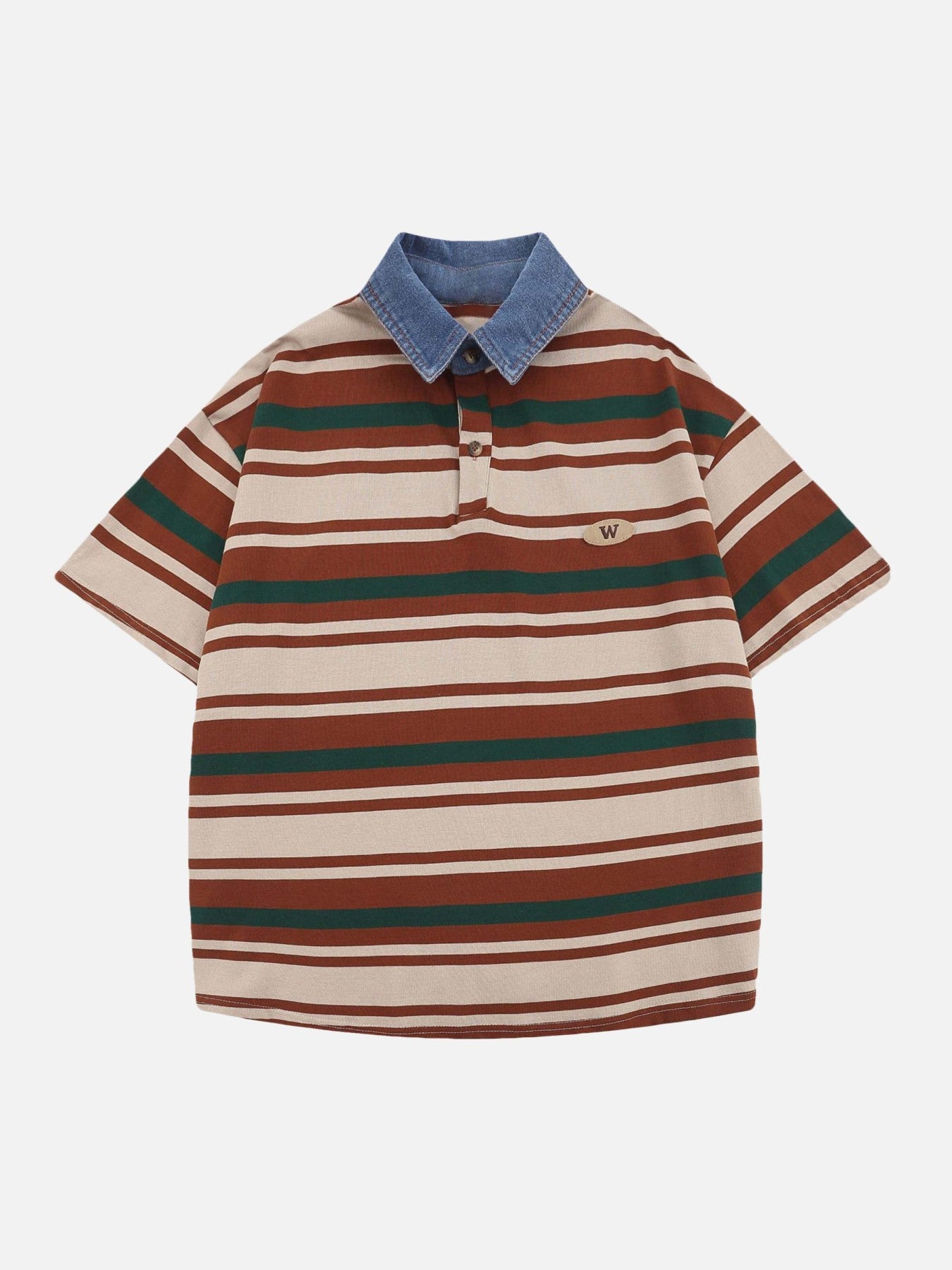 Thesupermade Vintage Striped Polo Shirt