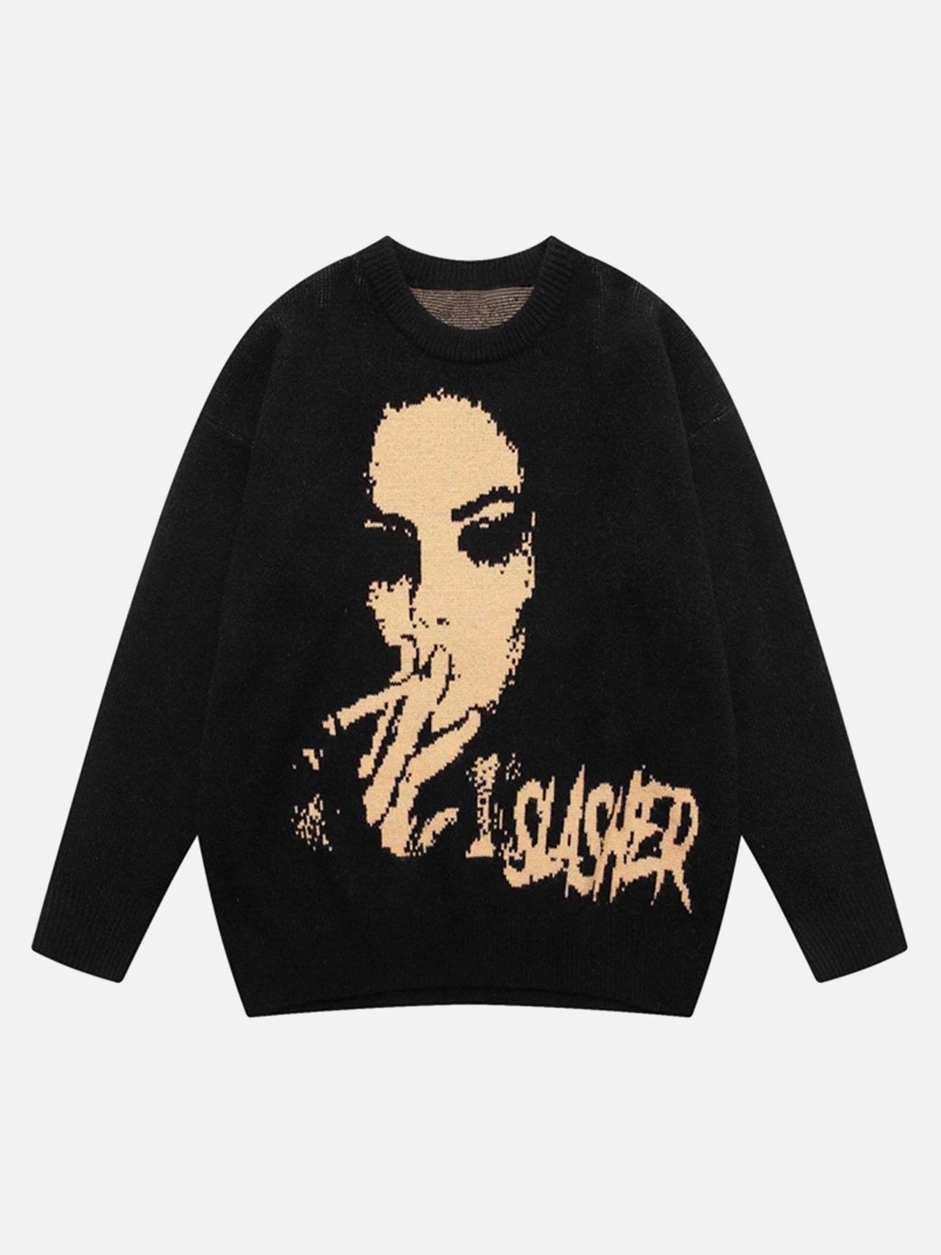 Thesupermade Street Vintage Character Knit Sweater