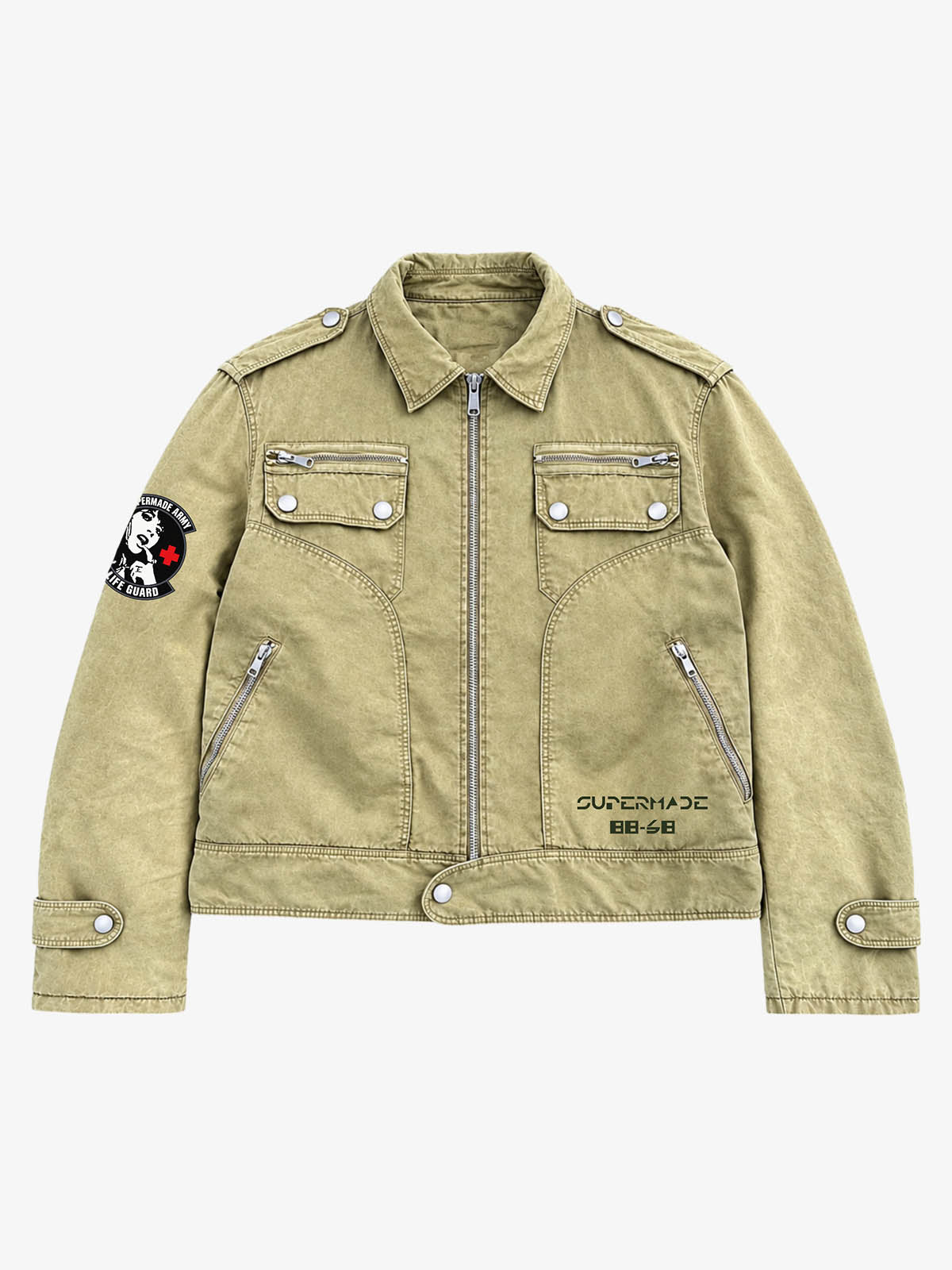 Sand Multi-Pocket Boxy Workwear Jacket