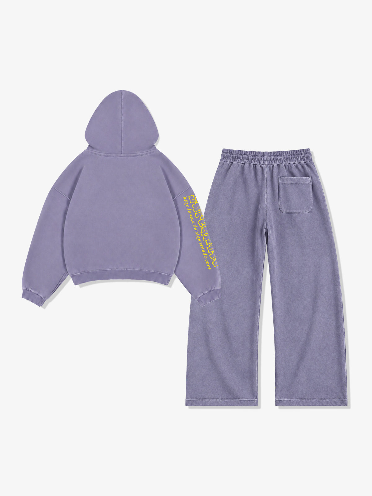Vintage-Washed Loose-Fit Graphic-Print Casual Set
