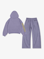 Vintage-Washed Loose-Fit Graphic-Print Casual Set