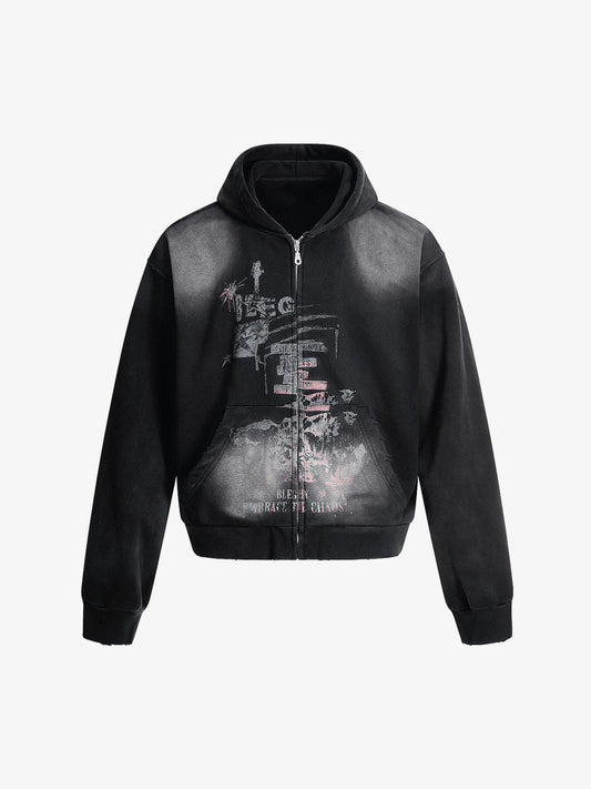 Street Spray Paint Print Hoodie 