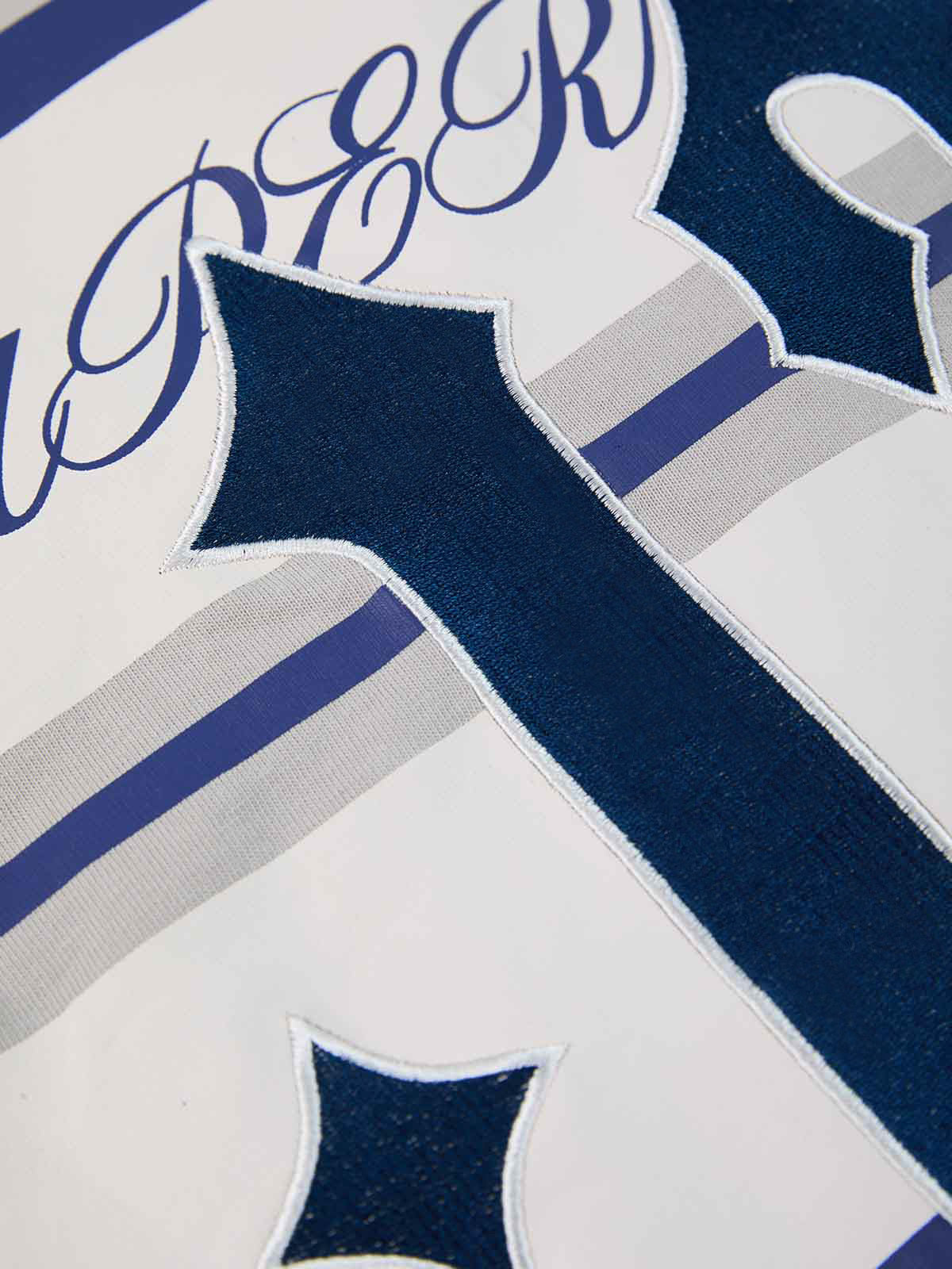 Supermade Color-Blocked Polo Collar Embroidered Print Long-Sleeved Jersey 