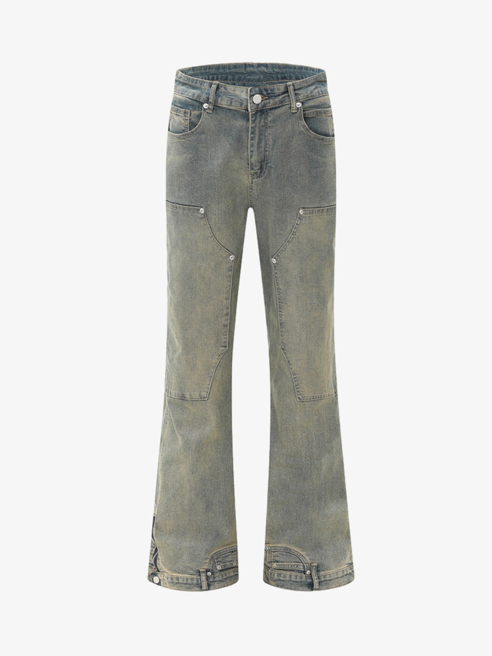 Inside-Out Washed Flared Jeans