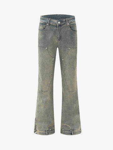 Inside-Out Washed Flared Jeans