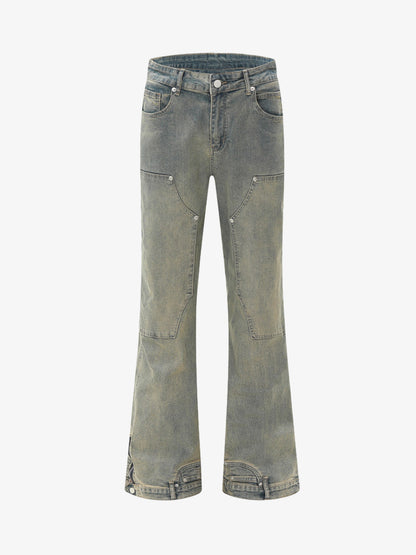 Inside-Out Washed Flared Jeans
