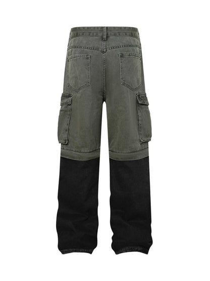 Deconstructed Detachable Split Cargo Jeans 