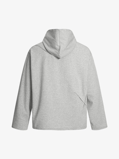 Pleated Asymmetric Hooded Sweatshirt 