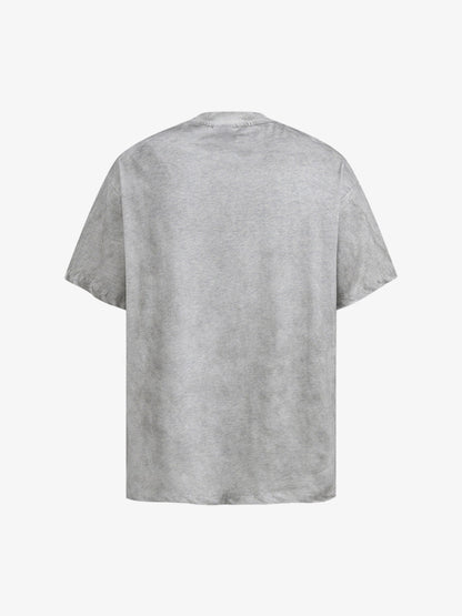 Dark Letter Distressed Short-sleeved T-shirt 