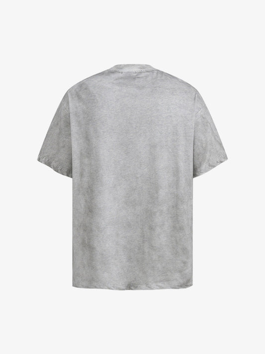 Dark Letter Distressed Short-sleeved T-shirt 