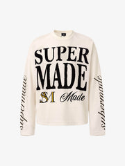 Retro Letter Print Waffle Simplicity Long-Sleeved T-Shirt - 2637 