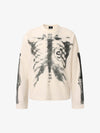 Skeleton Graphic Waffle Sweatshirt – Spooky Halloween Vibes - 2495 