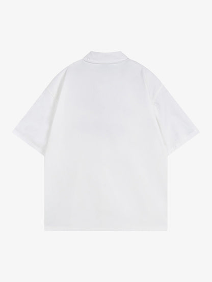 Racing Style Oversized Short Sleeve Shirt 