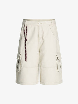 Adjustable Drawstring Cargo Jort 