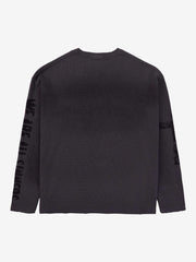 Waffelstrick Distressed Gradient Print Long-T-Shirt