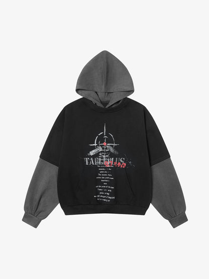 Street Faux Two-Piece Suede Hoodie 