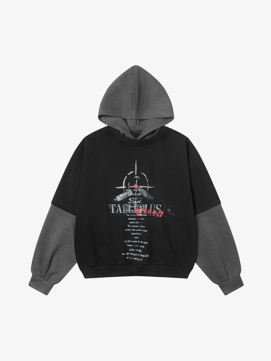 Street Faux Two-Piece Suede Hoodie 