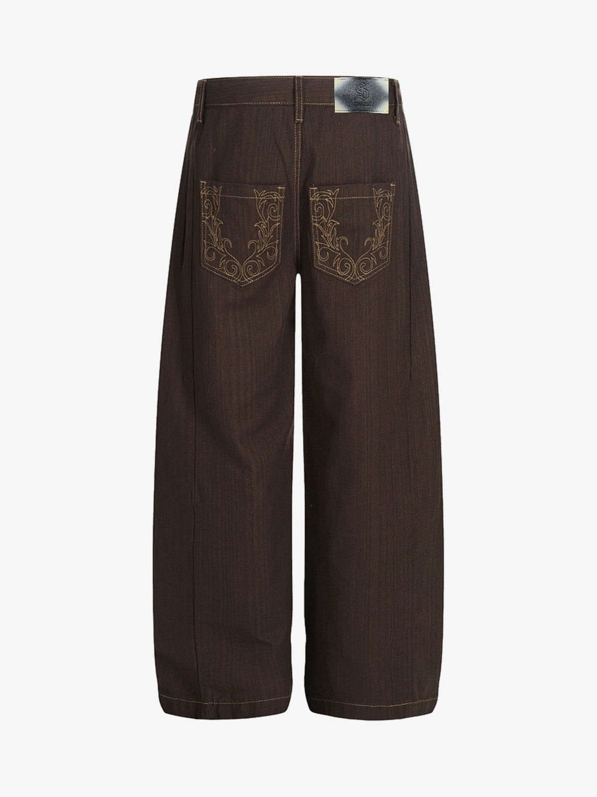 Vintage Contrast Thread Barrel Pants 