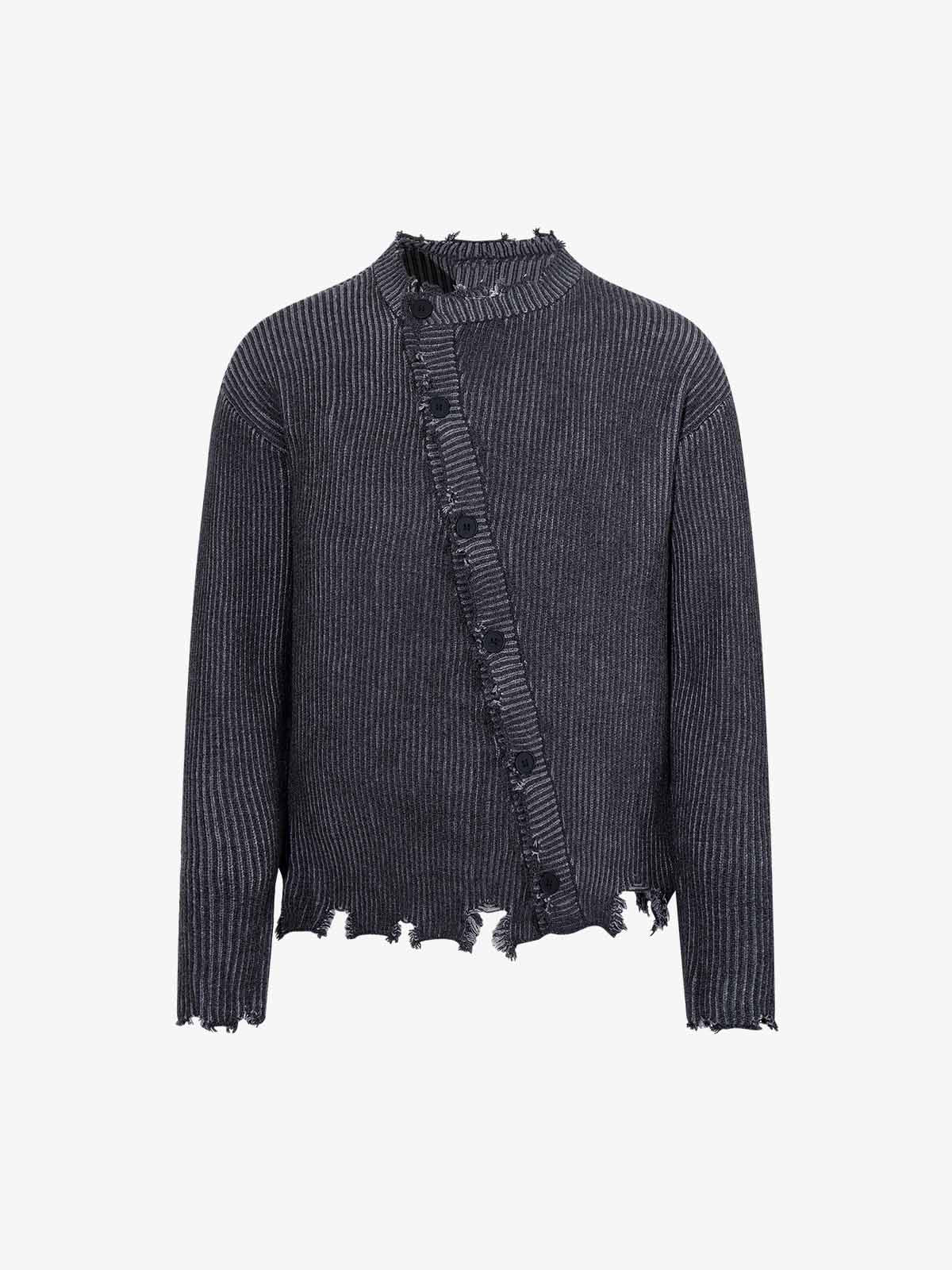 Street-style Distressed Cardigan Sweater