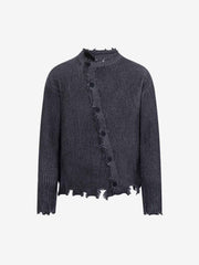 Street-style Distressed Cardigan Sweater