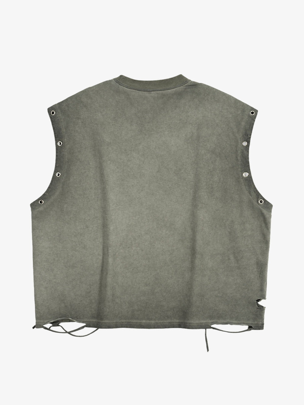 Crucifixion Graphic Studded Distressed Tank Top