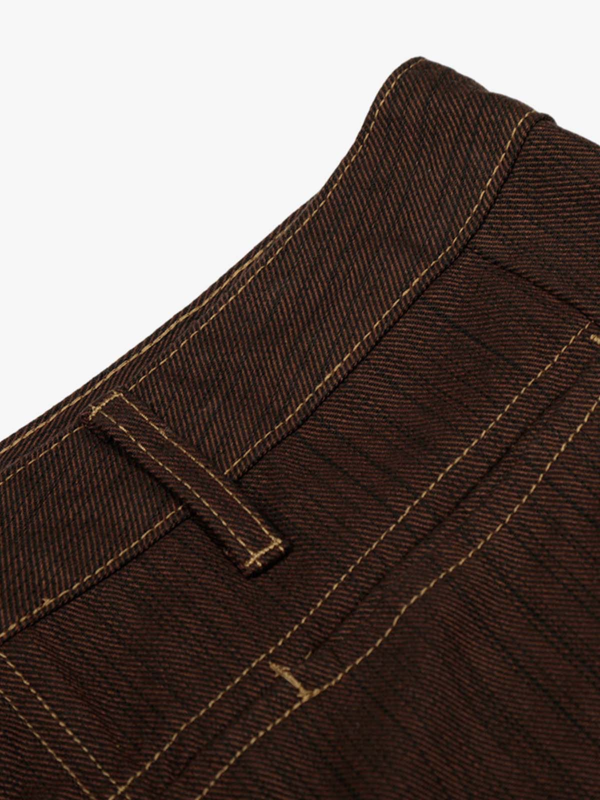 Vintage Contrast Thread Barrel Pants 