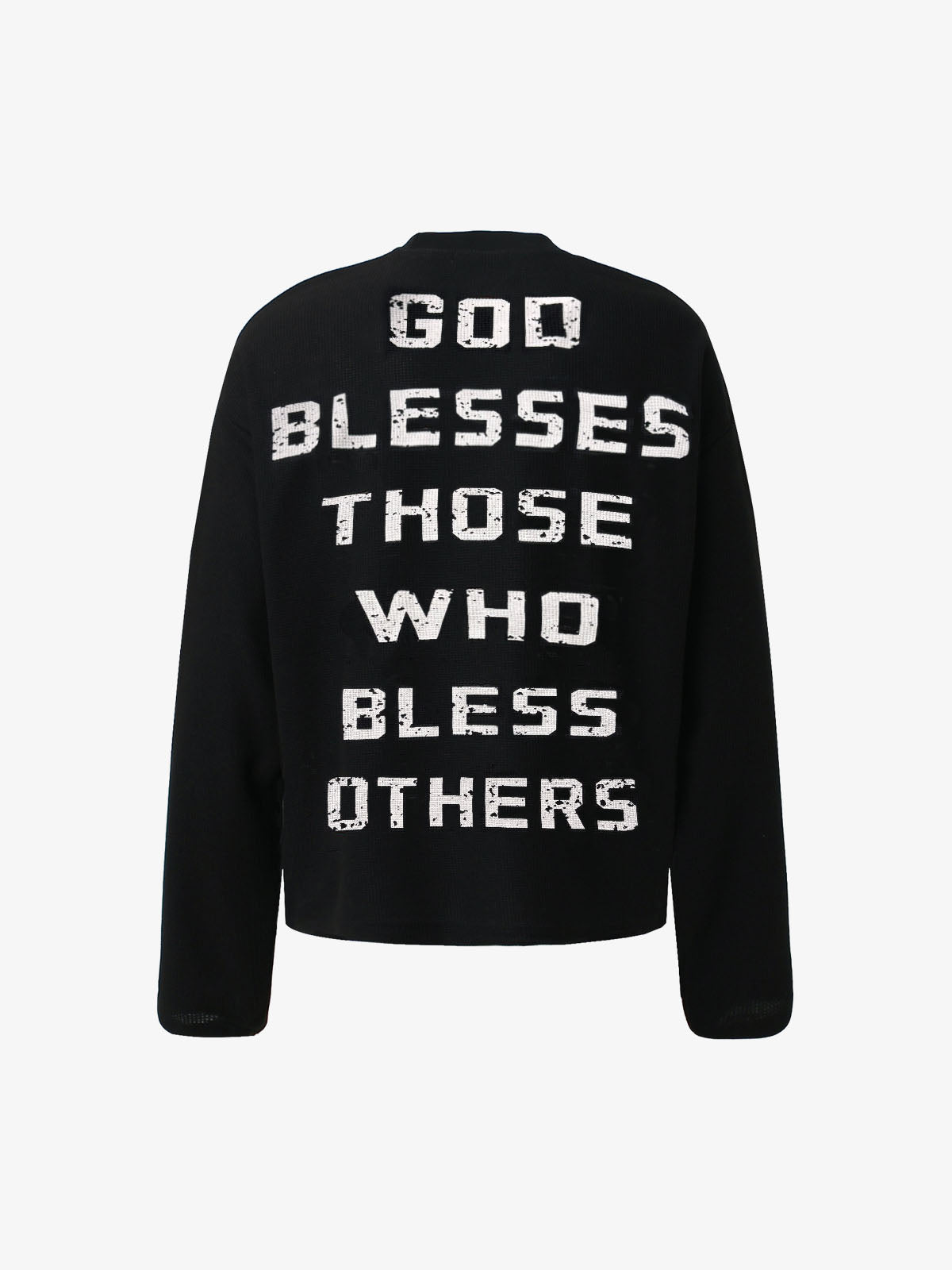 Street Cross Lettering Print Long-Sleeved T-Shirt 