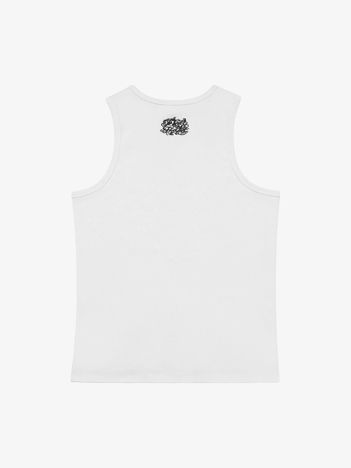 Gothic Lettering Embroidered Ribbed Vest - 2522 