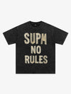 Washed Tape Collage “No Rules” T-Shirt 