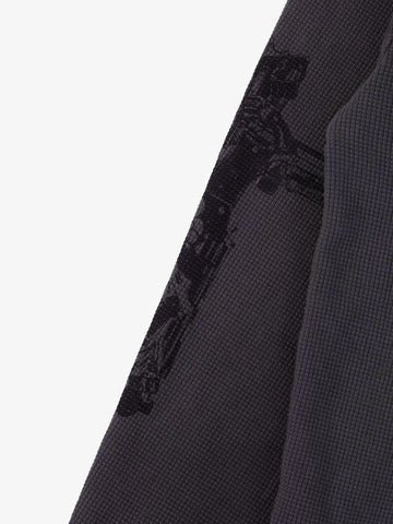 T-shirt long en maille gaufrée à imprimé dégradé vieilli