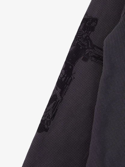 T-shirt long en maille gaufrée à imprimé dégradé vieilli