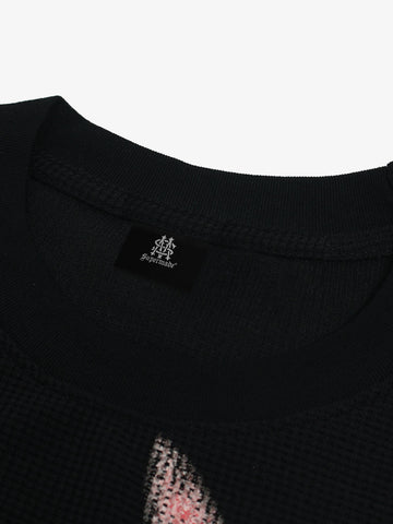 Cat Print Long-Sleeved T-Shirt 