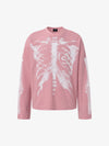 Sweat-shirt gaufré à motif squelette-2495