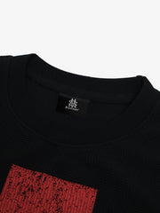 Street Cross Lettering Print Long-Sleeved T-Shirt 