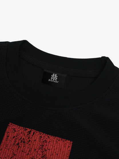 Street Cross Lettering Print Long-Sleeved T-Shirt 