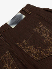Vintage Contrast Thread Barrel Pants 