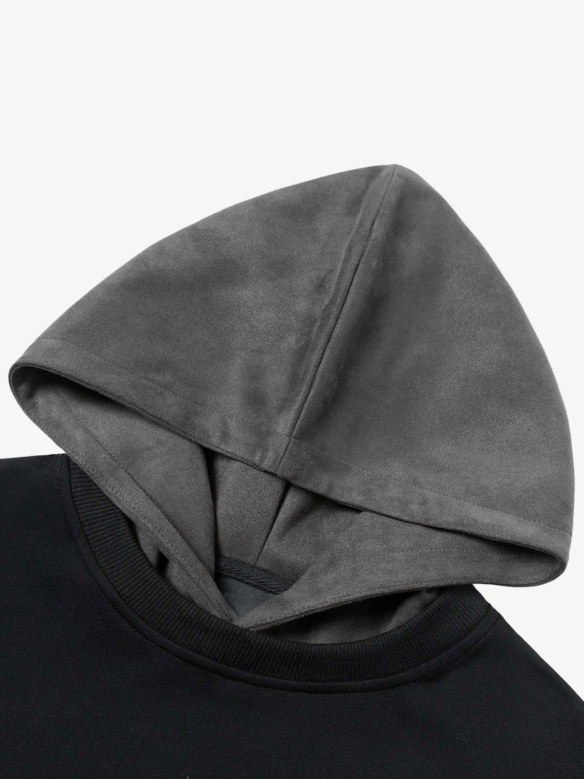 Street Faux Two-Piece Suede Hoodie 