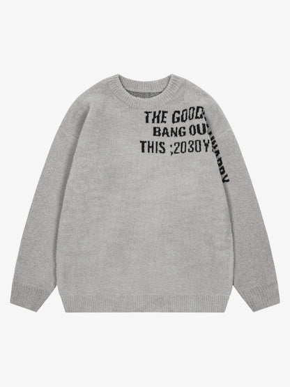 Embroidered Letter Knit Sweater 