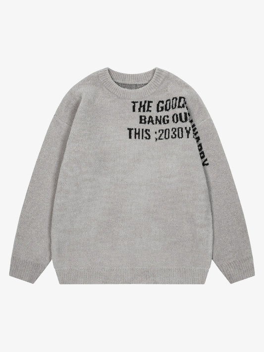 Embroidered Letter Knit Sweater 