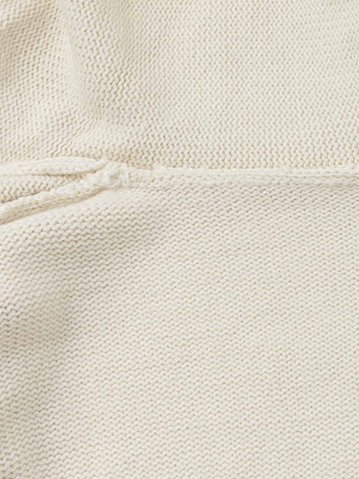 Cardigan con cappuccio in maglia jacquard