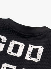 Street Cross Lettering Print Long-Sleeved T-Shirt 