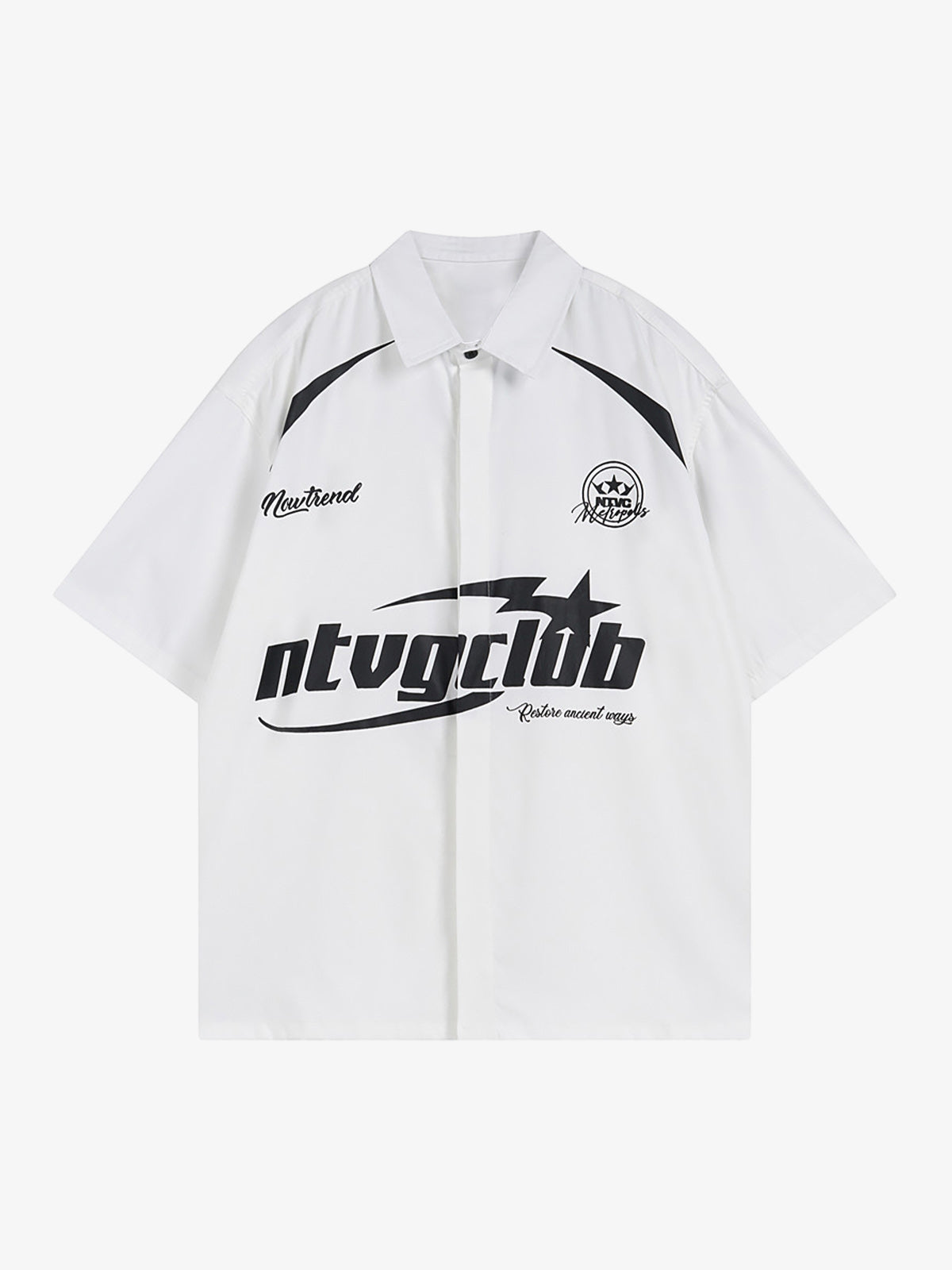 Racing Style Oversized Short Sleeve Shirt 